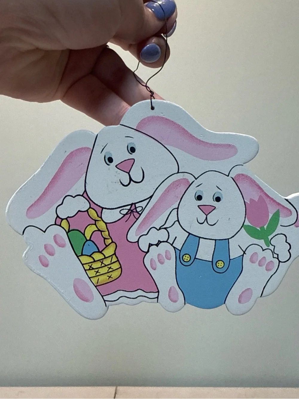 Easter Decor Bundle bunny and chick hanging decor vintage painted cute beaded